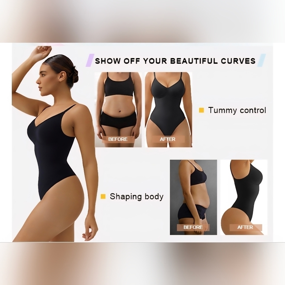 SHAPERX Tummy Control Shapewear djustable Straps Seamless Thong Body Shaper #753 - Picture 6 of 10